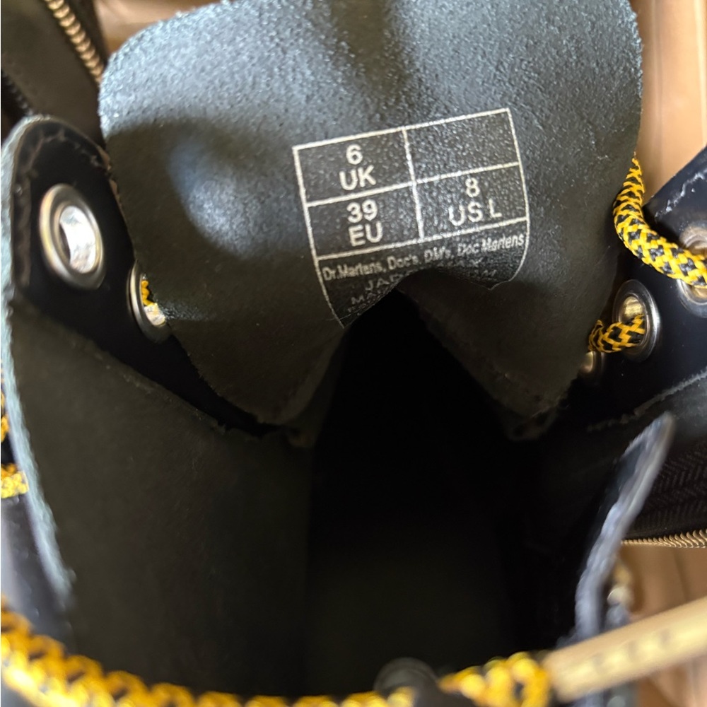 Dr. Martens Black Boots with Yellow Laces